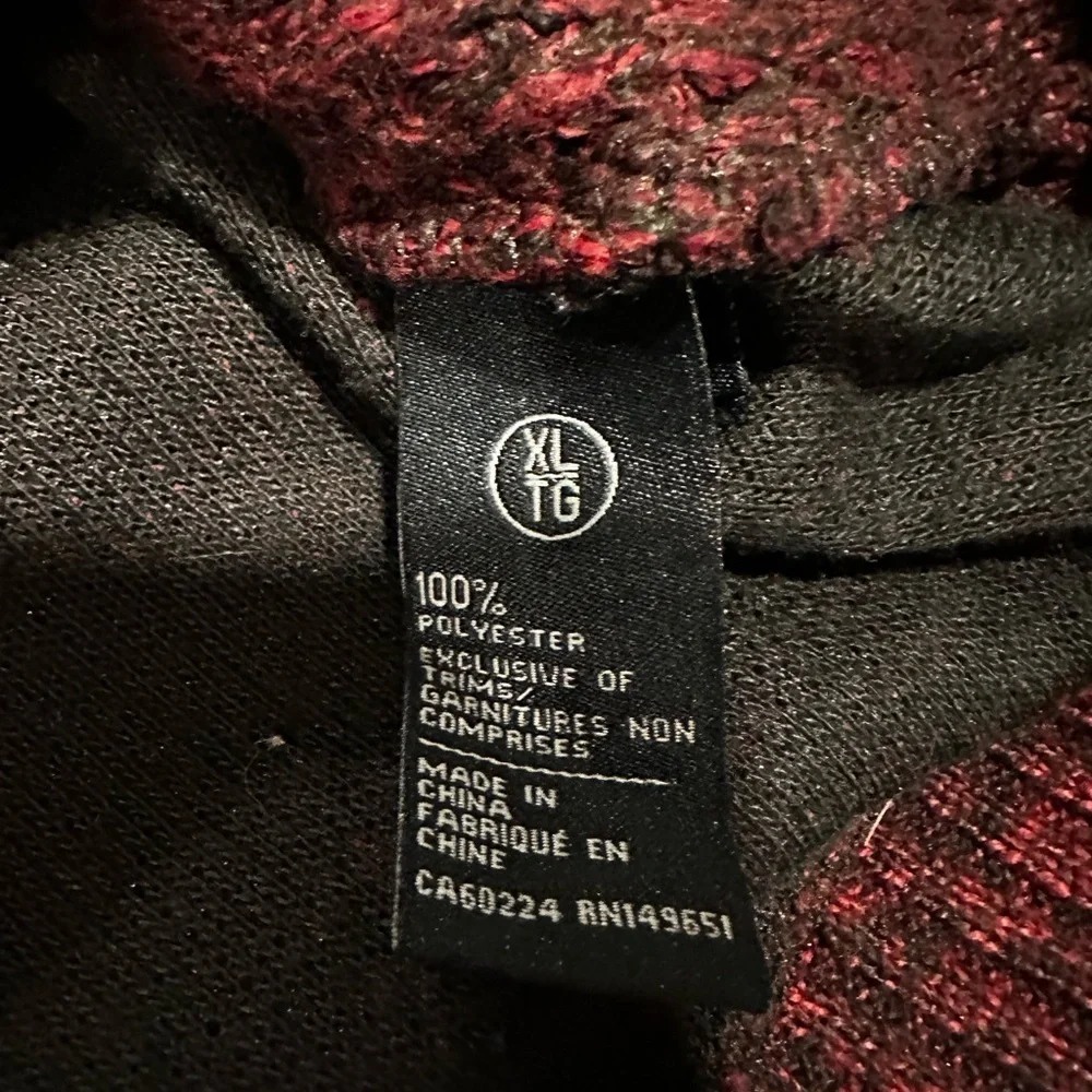 Buffalo David Button Mens XL Pullover Burgundy Speckle Knit Long Sleeve Sweater.